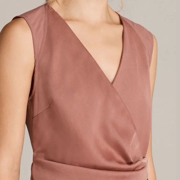 All Saints Dusty Rose Wrap Dress Size 8 - Picture 3 of 12